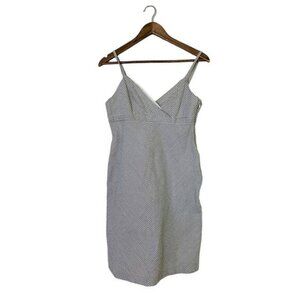 Isaac Mizrahi Target Gray Striped Pencil Tank Dress Womens Sz 12 Seersucker